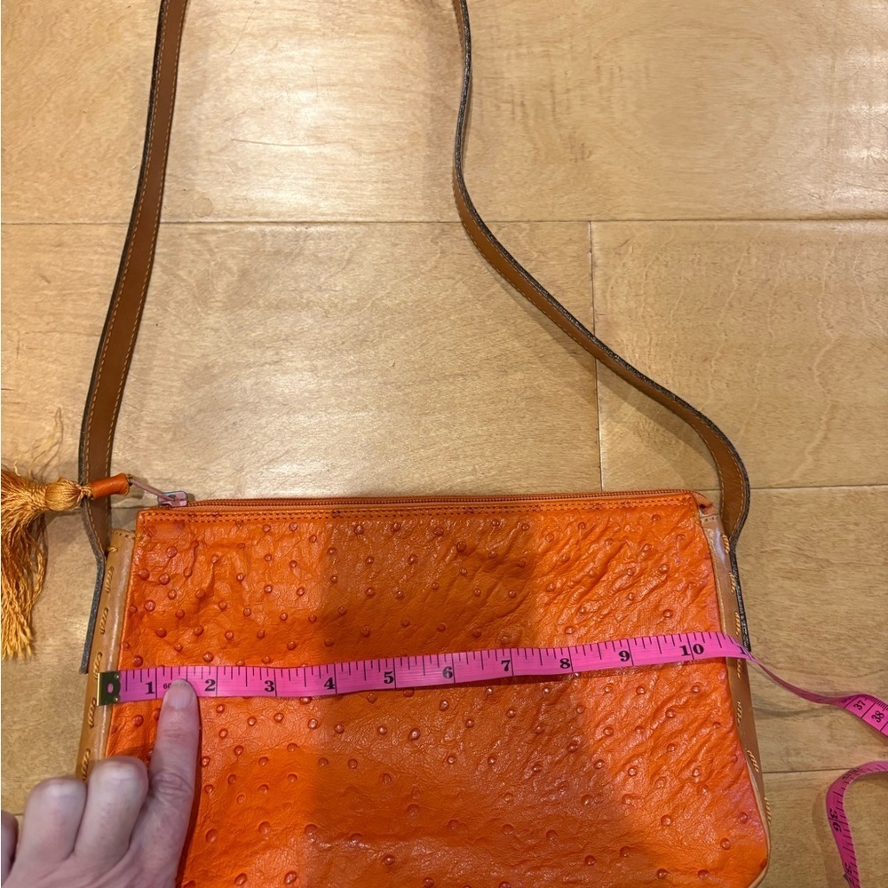 Vakko ostrich leather orange small bag - Picture 3 of 9